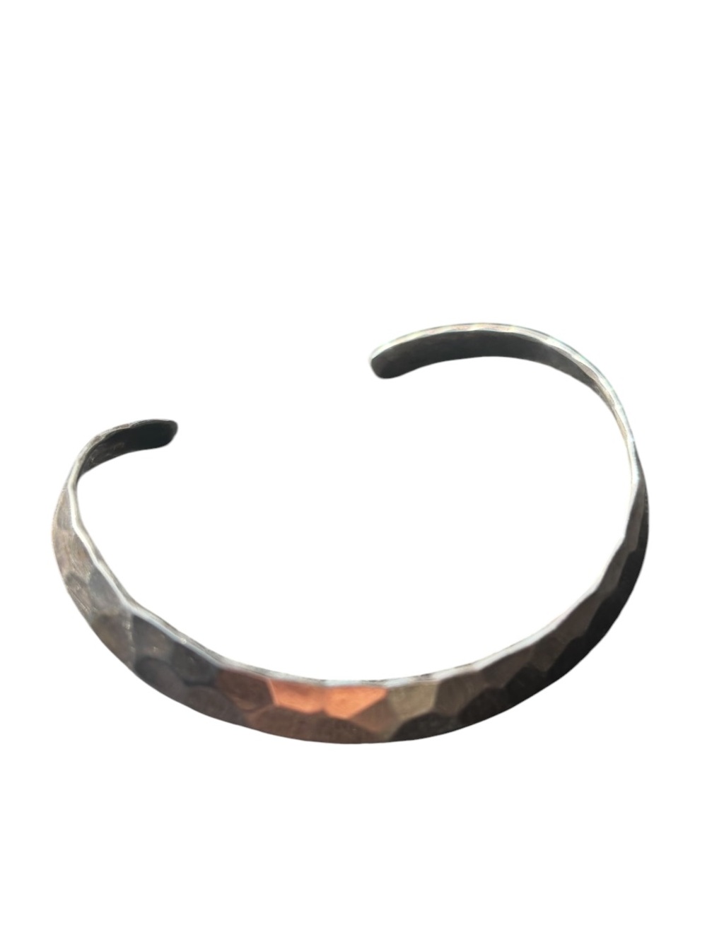 925 Silver Bracelet Hammered Silver Cuff Bracelet Women's Open Bangle Bracelet